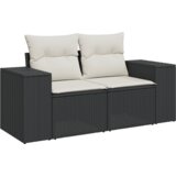  9-dijelni set vrtnih sofa s jastucima crni od poliratana Crna | Shoptok.si