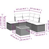  6-dijelni set vrtnih sofa s jastucima crni od poliratana | shoptok.hr