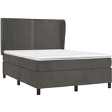  Box spring postelja z vzmetnico temno siva 140x200 cm žamet, (20725754) | Shoptok.si