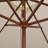  Suncobran 270 x 270 cm s drvenim stupom krem bijeli | shoptok.hr