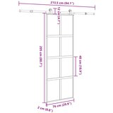  Klizna vrata s priborom 76 x 205 cm kaljeno staklo i aluminij | Eponuda.com