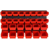  30-dijelni set polica za radionicu crveno-crni 77 x 39 cm PP | shoptok.hr