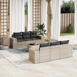 vidaXL 7-dijelni set vrtnih sofa svjetlosivi od poliratana | shoptok.hr