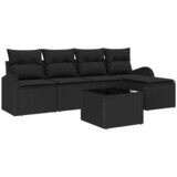  Set sofe s jastukom s pohranom 6 pcs Crna poliratan | shoptok.hr