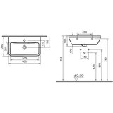Vitra 7088-003-0001 Integra 60 x 36 cm keramični umivalnik z odprtino za armaturo | Shoptok.si