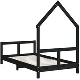  Okvir za dječji krevet crni 80 x 160 cm od masivne borovine | shoptok.hr