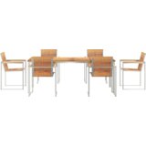 vidaXL 7-delni vrtni set jedilnice iz trdnega tikovega lesa | Shoptok.si