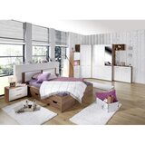 Mömax omara za oblačila avensis new, bela, temni hrast, ogledalo | Shoptok.si