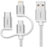 Ugreen USB 2.0 na Micro USB+Lightning+Type C (3 v 1) podatkovni kabel pleten 1,5m Cene