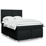 vidaXL Box spring postelja z vzmetnico črna 160x200 cm blago | Shoptok.si