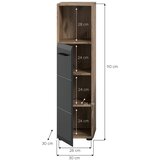 MID.YOU Srednje Visoka Omara Ice, Črna, Barva Hrasta | Shoptok.si