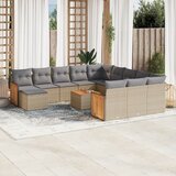 Maison Chic Seti vrtnega pohištva - Vrtna garnitura - Vrtni pohištvo set 13-delna z blazinami bež poli ratan, (21809753) | Shoptok.si