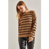 Bianco Lucci Women's Crew Neck Striped Knitwear Sweater | Eponuda.ba