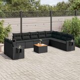 vidaXL 11-dijelni set vrtnih sofa od poliratana s jastucima crni | shoptok.hr