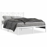  The Living Store Kovinski posteljni okvir z vzglavjem bel 140x190 cm - Posteljni Okvir, (21527657) | Shoptok.si