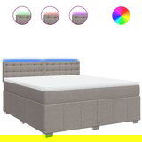 vidaXL Box spring postelja z vzmetnico taupe 180x200 cm blago, (21308784) | Shoptok.si