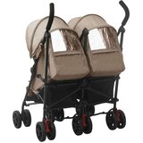  Otroški voziček za dvojčke taupe jeklen, (20802358) | Shoptok.si