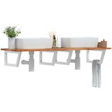  Zidna polica za umivaonik od čelika i masivnog bagremovog drva Smeđa 140 x 50 x 2 cm | shoptok.hr