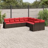 vidaXL 10-dijelni set vrtnih sofa od poliratana s jastucima smeđi | shoptok.hr