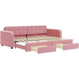  Dnevni krevet na razvlačenje ružičasti 80 x 200 cm baršunasti | shoptok.hr
