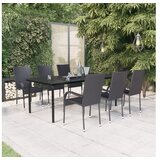  7-dijelni vrtni blagovaonski set crni | shoptok.hr