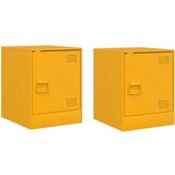 Furnova Nočna omarica 2 kosa gorčično rumena 34,5x39x44 cm jeklo, (21926512) | Shoptok.si