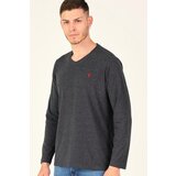 Dewberry T8587 V COLLAR MEN'S SWEATSHIRT-ANTHRACIC | ePonuda.com