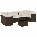  8-dijelni set vrtnih sofa s jastucima smeđi od poliratana | shoptok.hr