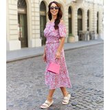 Gemre Pink set with a top and midi skirt Elora | shoptok.hr