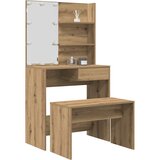 vidaXL Garnitura toaletne mize z LED-om artisan hrast inženirski les Cene