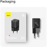 Baseus stenski polnilec (CCGN070401) - GaN - Type-C - hitro polnjenje - 30 W - črn | Shoptok.si
