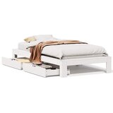 Maison Chic Postelja za odrasle - Posteljni Okvir brez vzmetnice bel 100x200 cm trdna borovina, (22082572) | Shoptok.si