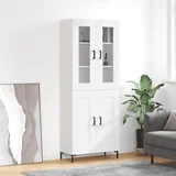 Visoka omara bela 69,5x34x180 cm inženirski les