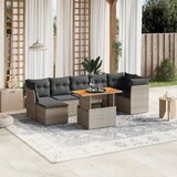 vidaXL 8-dijelni set vrtnih sofa od poliratana s jastucima sivi | shoptok.hr