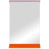 Zidno ogledalo s policom s okvirom od masivnog drveta 50x75 cm Lun –
