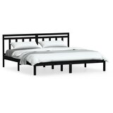  Okvir za krevet od masivne borovine crni 200 x 200 cm | Eponuda.com