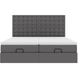  Otomanski krevet s madracima i LED sivi 180x200 cm umjetna koža | Eponuda.com