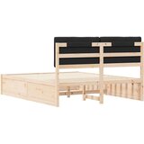 vidaXL Posteljni okvir z oblazinjenim vzglavjem Črna 150 x 200 cm | Shoptok.si
