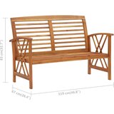 Vrtna klupa 119 cm od masivnog bagremovog drva | shoptok.hr