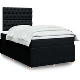 vidaXL Box spring postelja z vzmetnico črna 120x190 cm blago | Shoptok.si