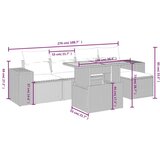 vidaXL 6-dijelni set vrtnih sofa s jastucima bež od poliratana | shoptok.hr