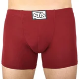 STYX Men's boxers long classic rubber burgundy