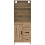 vidaXL Visok predalnik s predalom Umetni hrast 69,5 x 32,5 x 180 cm | Shoptok.si