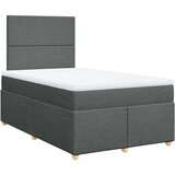 vidaXL Box spring postelja z vzmetnico temno siva 120x200 cm blago | Shoptok.si
