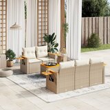  6-dijelni set vrtnih sofa s jastucima bež od poliratana | shoptok.hr