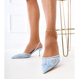 Gemre Terikol blue mesh pumps with beads | Shoptok.si