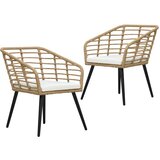 Maison Chic Vrtni stoli - Stol za vrt z blazinami 2 kosa poli ratan barva hrasta JS2130, (21876741) | Shoptok.si