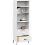  Regal za knjige s 2 ladice bijeli 60x35x180cm masivno drvo OSLO | Eponuda.com