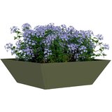  Vrtna saksija Maslinasto zelena 50 x 50 x 15 cm Čelična vrata | shoptok.hr