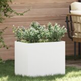 vidaXL Vrtna saksija Bijelo 50 x 32 x 40 cm Hladno valjana čelična Cijene